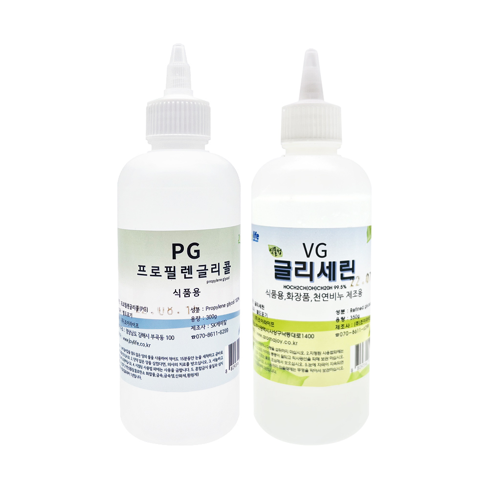 조이라이프 프로필렌글리콜 PG 300g + 식물성 글리세린 VG 350g 비누 슬라임